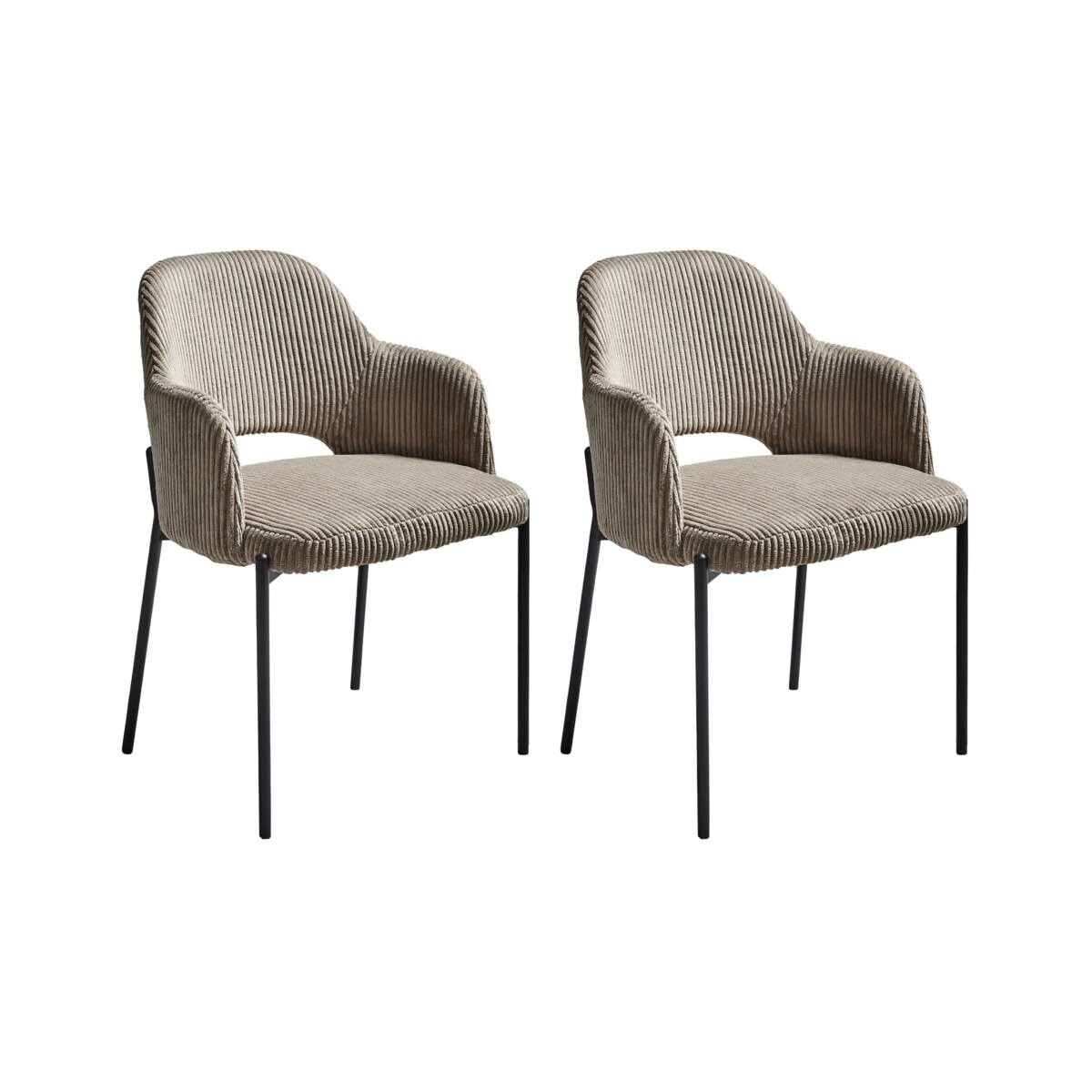 Zestaw 2 krzeseł do jadalni RATON Sztruks Beżowy