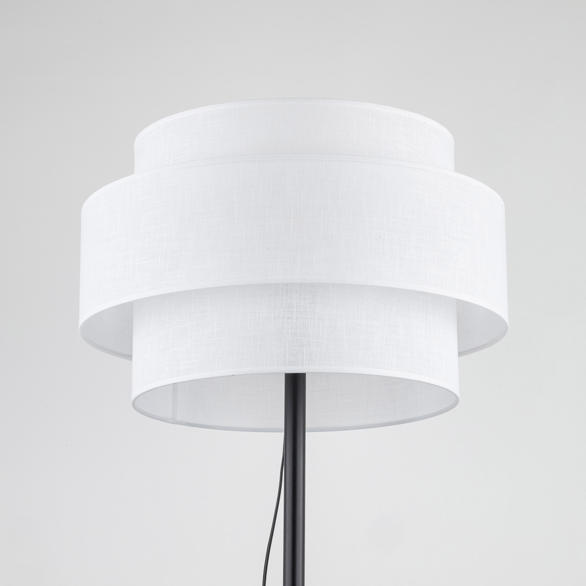 Lampa podłogowa TK Lighting CALISTO WHITE 5894 biała czarna E27 z dużym abażurem 50 cm