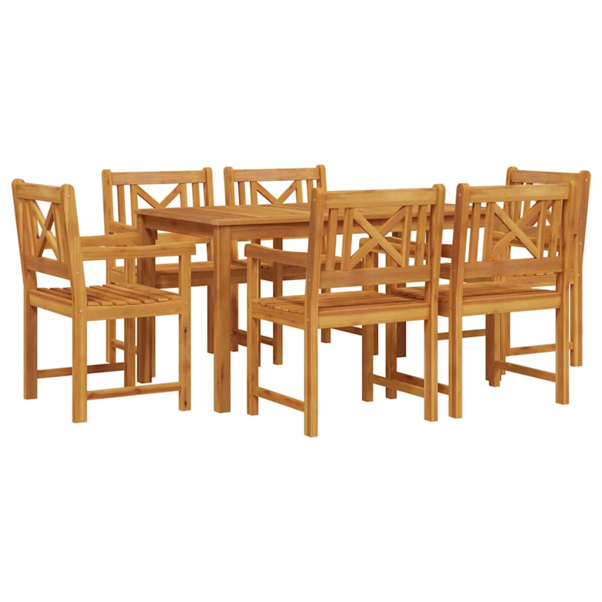 vidaXL Zestaw do jadalni w ogrodzie 7 pcs Brązowy lite drewno akacjowe