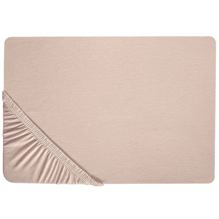 Bawełniane prześcieradło z gumką 140 x 200 cm beżowe HOFUF