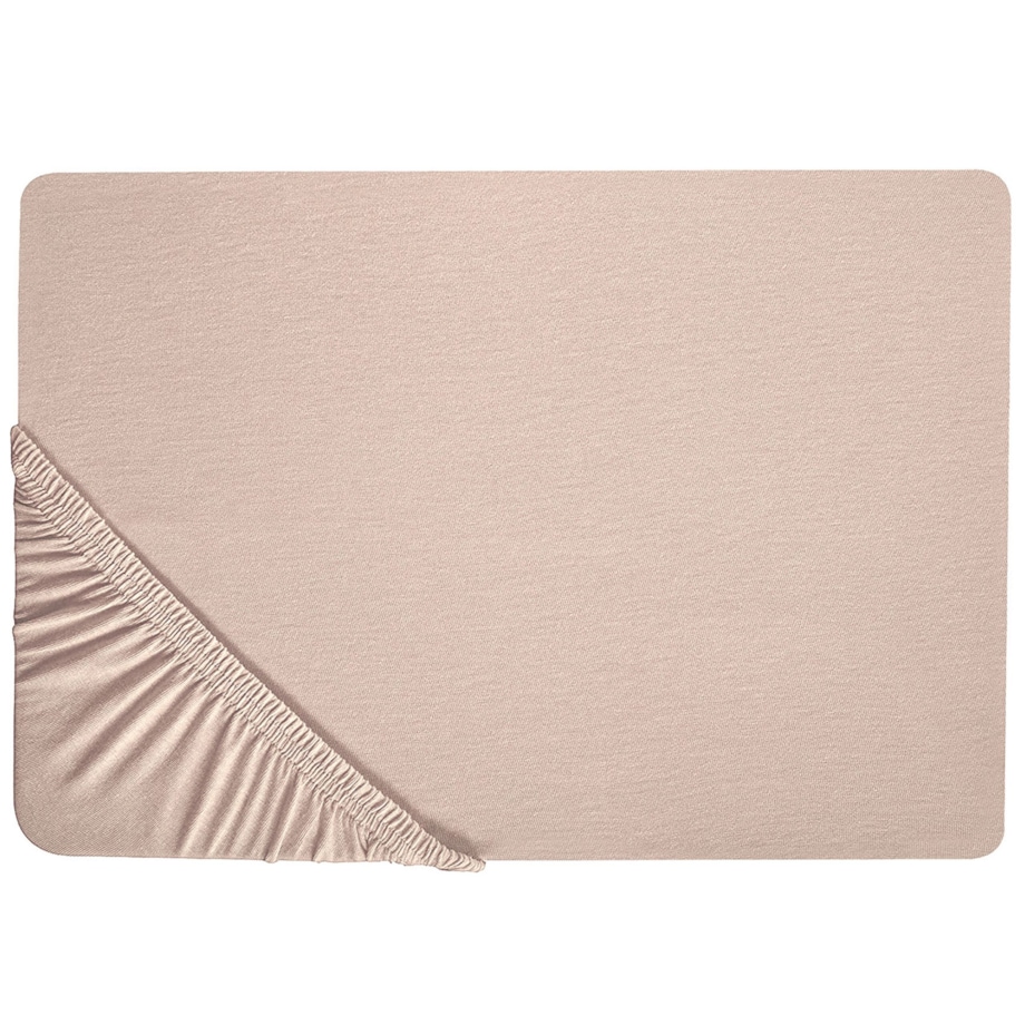 Bawełniane prześcieradło z gumką 140 x 200 cm beżowe HOFUF