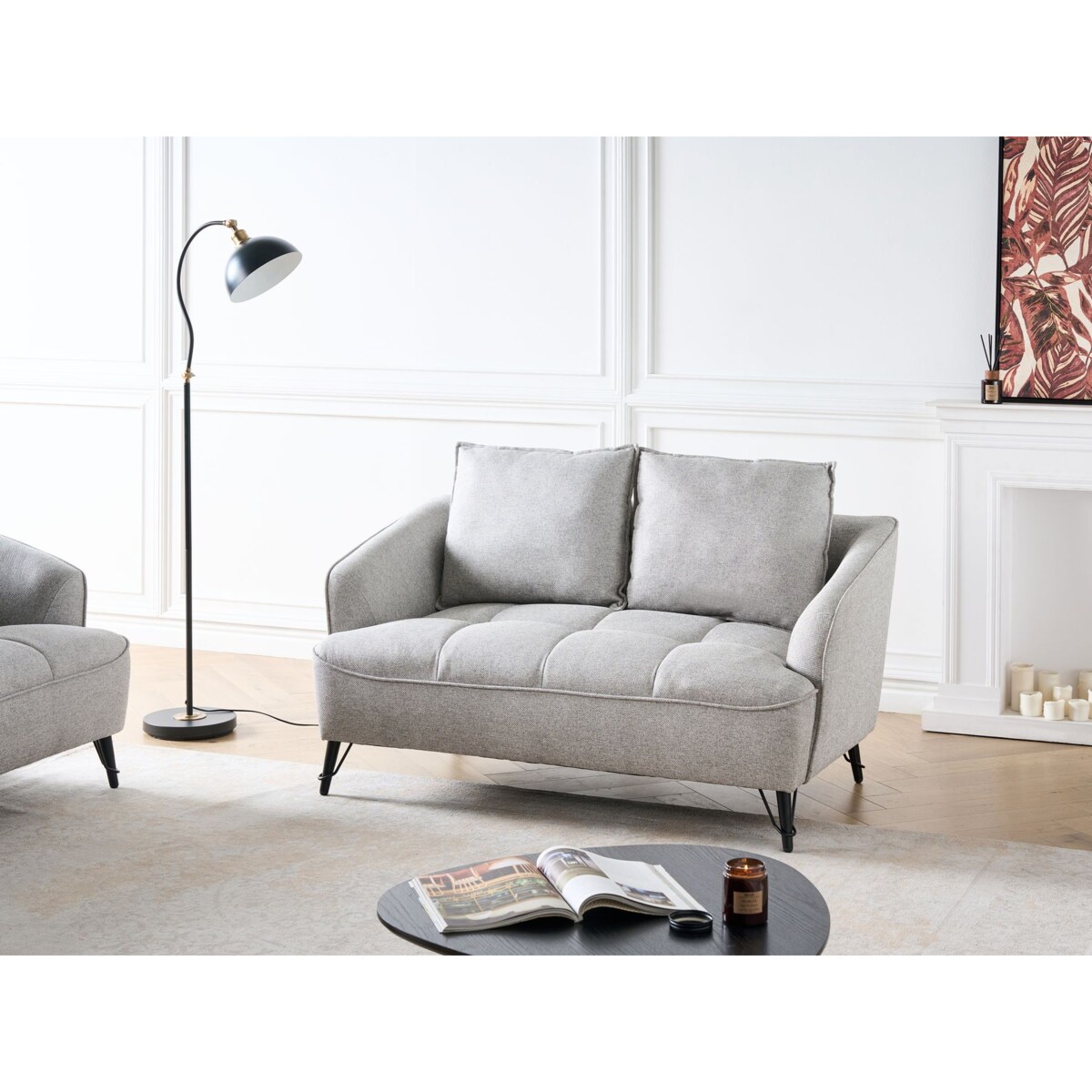 Sofa 2-osobowa szara HOBRO