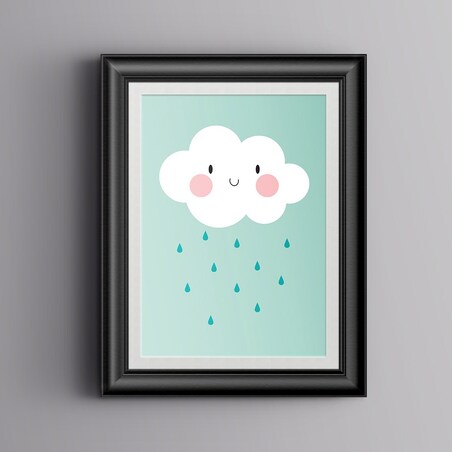 Plakat dla dzieci Chmurka miętowa 30x40