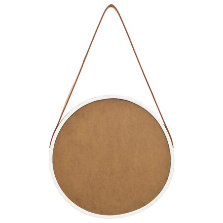 vidaXL Lustro ścienne na pasku, 40 cm, białe