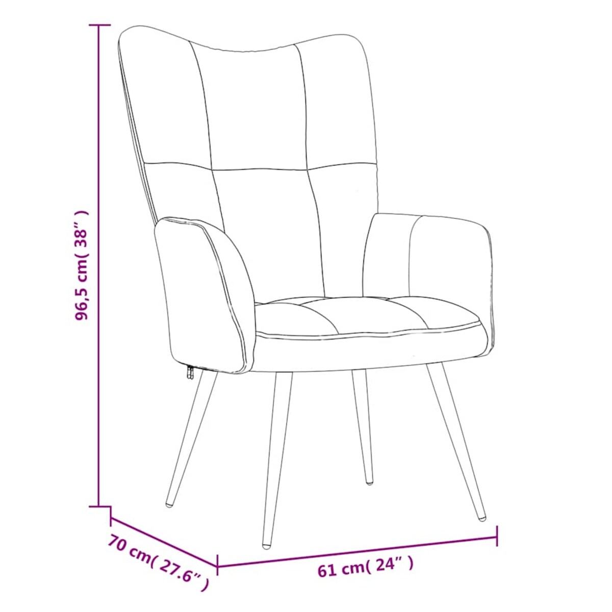 vidaXL Fotel z podnóżkiem, kremowy, tapicerowany aksamitem