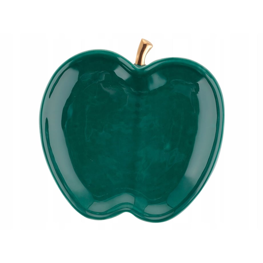 Talerz Dekoracyjny Jabłko Zielony Miska Ozdobna Glamour Ceramiczna 13cm
