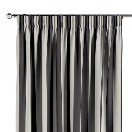 Zasłona na taśmie marszczącej 1 szt. 130x245 biało-grafitowe pionowe pasy (5,5cm)
