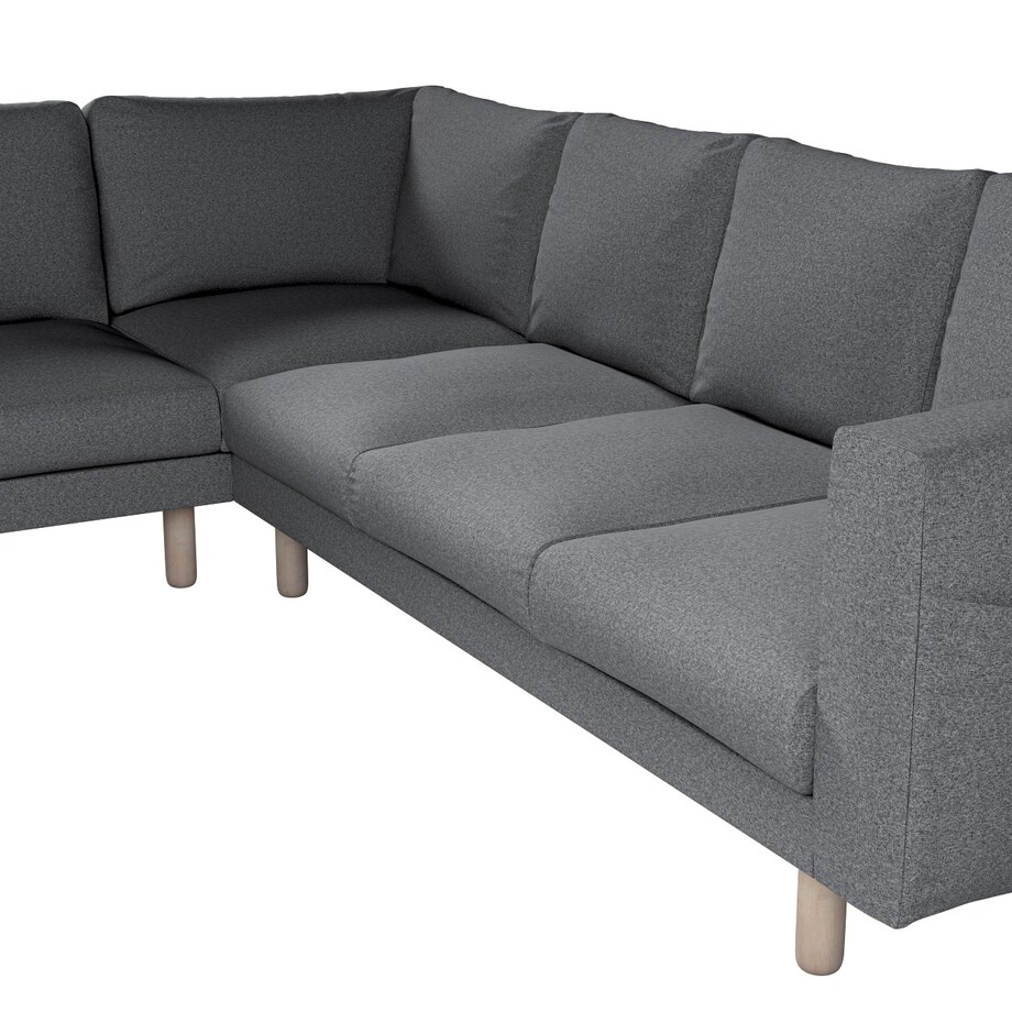 Pokrowiec na sofę narożną Norsborg 5-osobową, ciemno szary melanż, 213/291 x 88 x 85 cm, Amsterdam