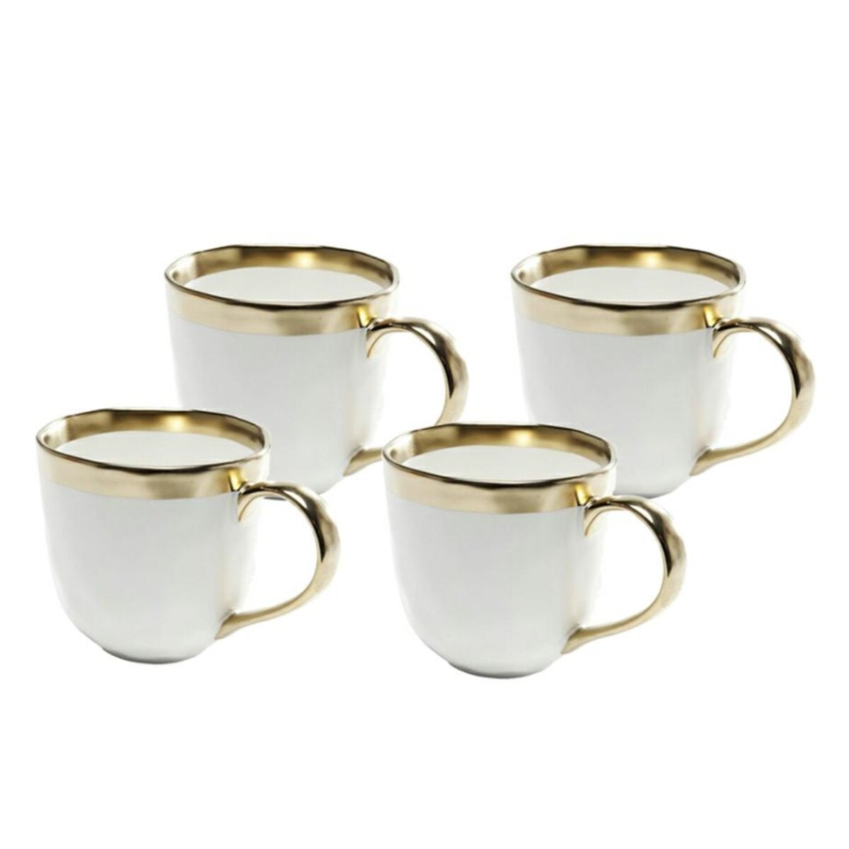 KARE komplet 4 kubków BELL biało-złoty