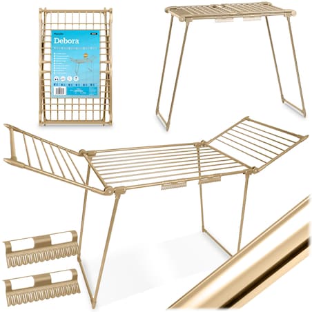 Suszarka na pranie stojąca rozkładana Debora złota Massido