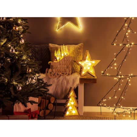 Dekoracja świąteczna LED IMPALA Kalendarz adwentowy 40 cm Jasnobrązowy