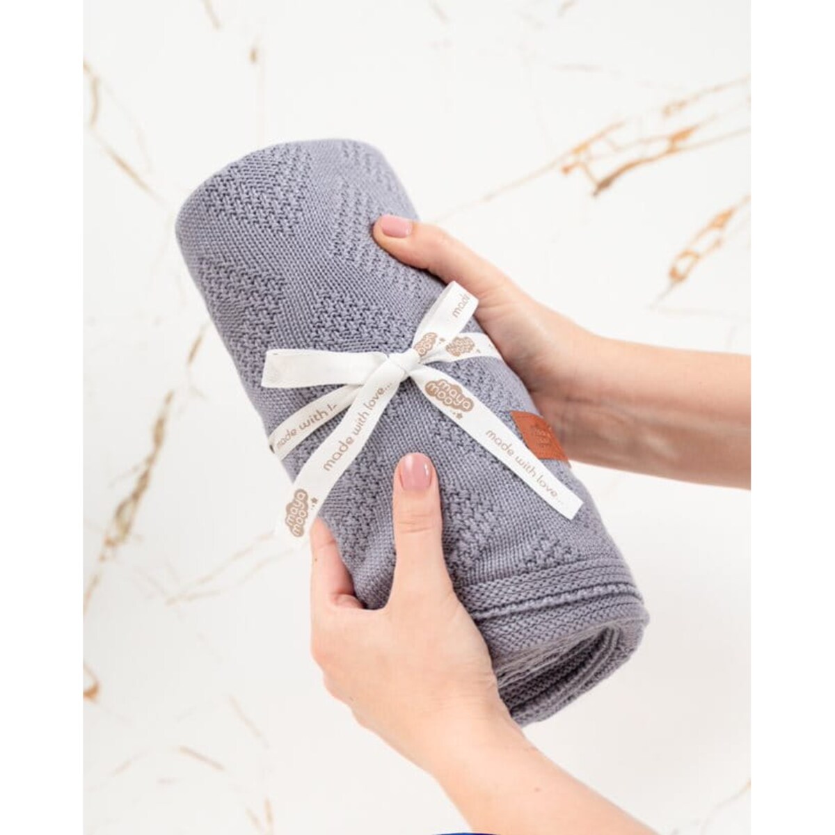 Kocyk Bambusowy 100% Bambus Koc dla Niemowląt Brąz do Łóżeczka miękki