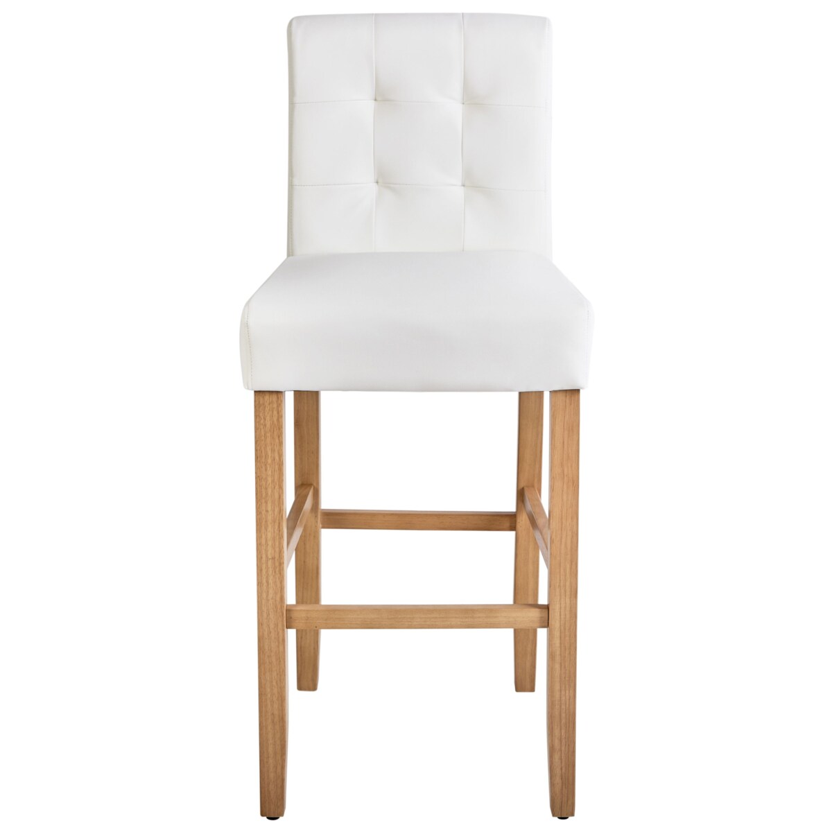 Zestaw 2 krzeseł barowych MADISON Ekoskóra Złamana biel