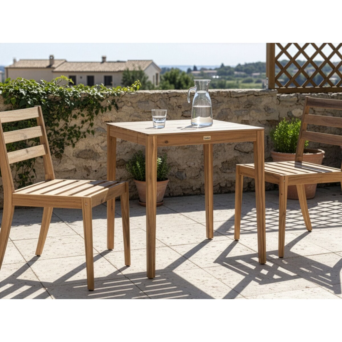 Stolik bistro CHIOGGIA 70 cm 70 cm Certyfikowane drewno akacjowe Jasnobrązowy