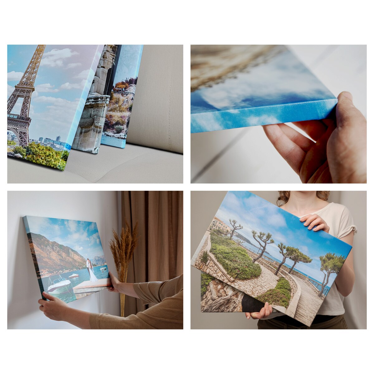 Zestaw 5 obrazów na płótnie - Roślinne motywy boho wzory - zielony