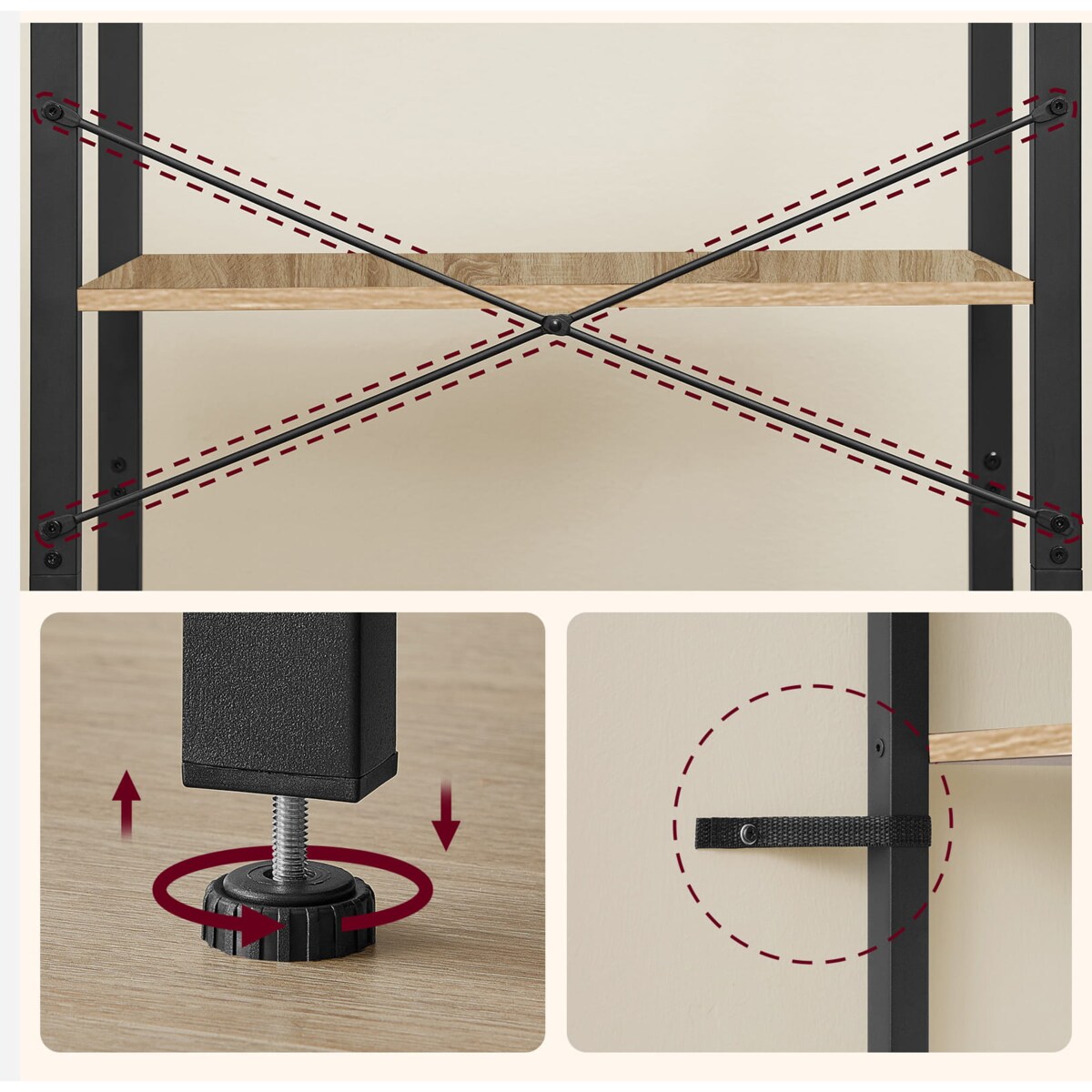 Regał Półka Na Książki 66X30X120 Cm Sonoma