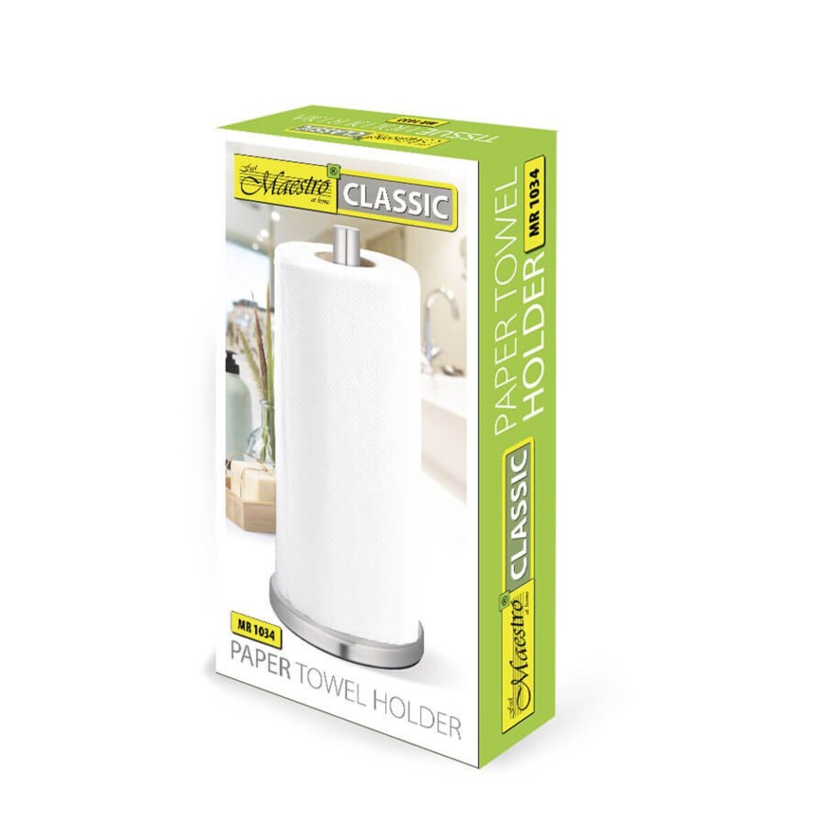 Stojak na ręcznik papierowy uchwyt srebrny MAESTRO MR-1034