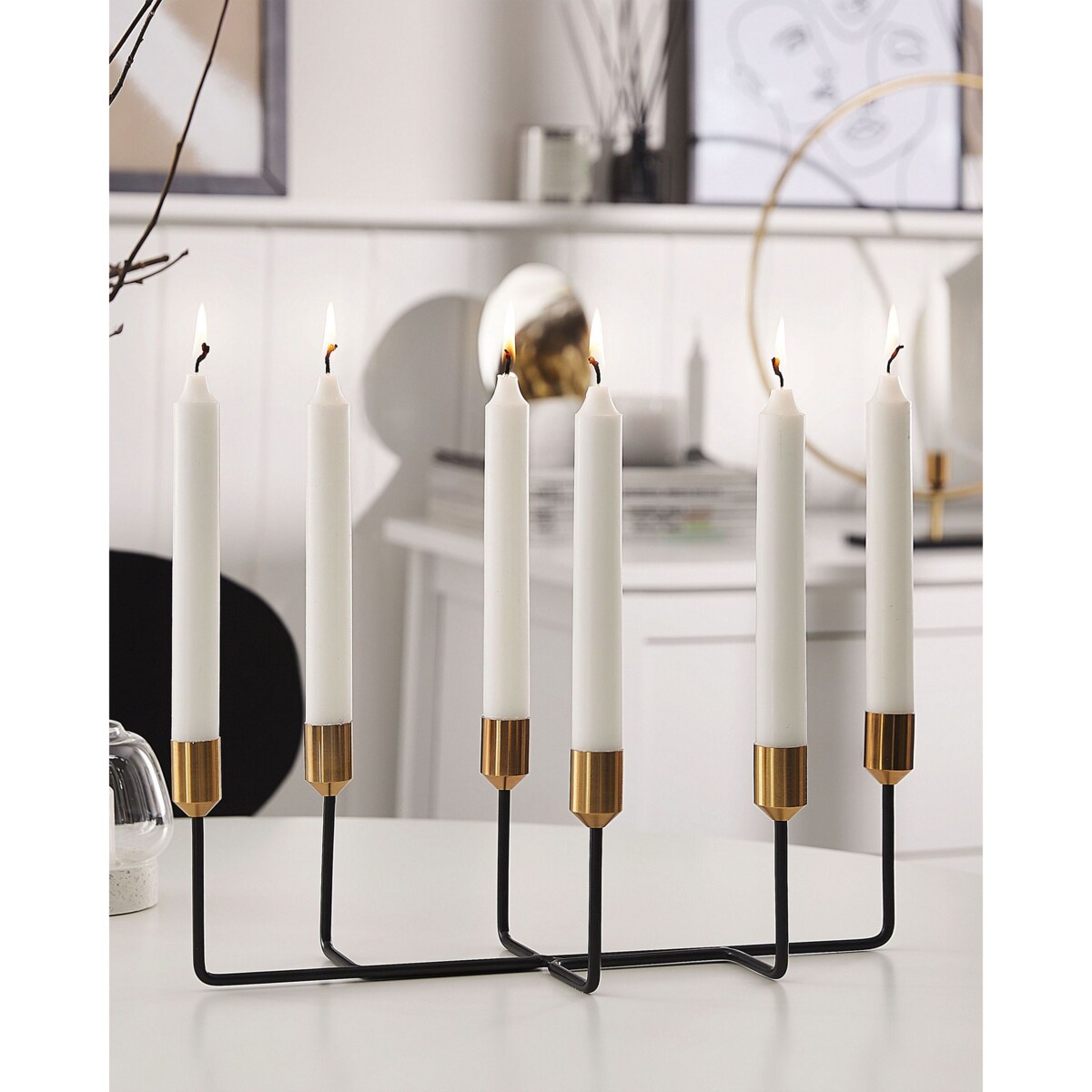 Świecznik metalowy 12 cm czarny BANGKA