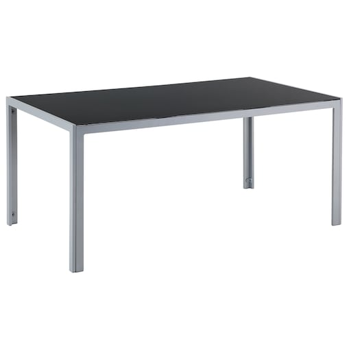 Stół ogrodowy CATANIA 160 cm 91 cm Szkło Czarny