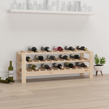 vidaXL Stojak na wino, 109,5x30x42 cm, lite drewno sosnowe
