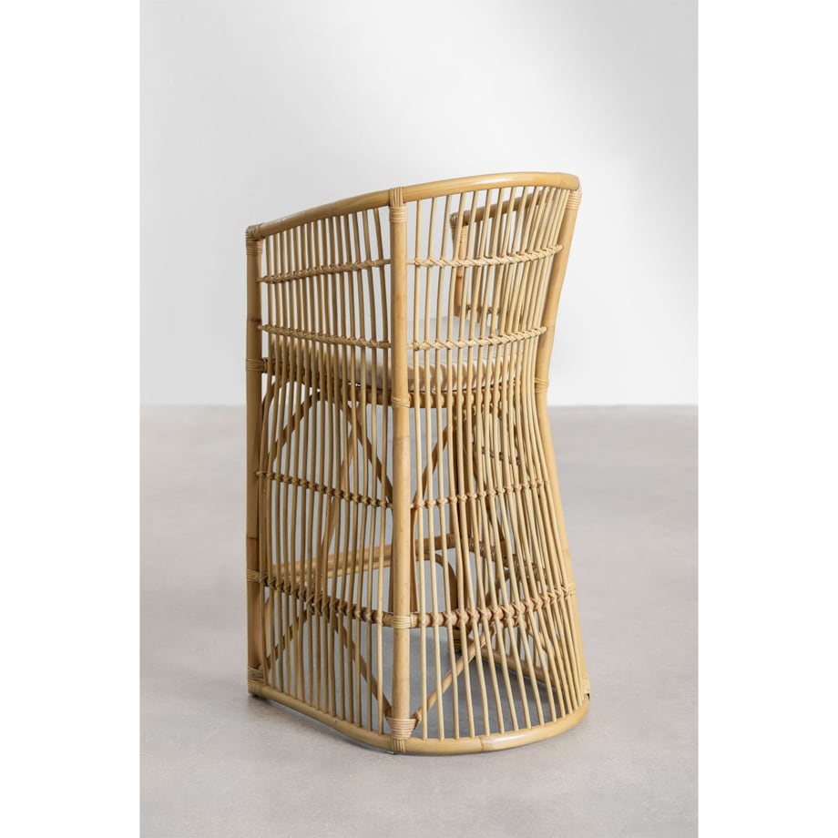 Krzesło barowe rattanowe z poduszką Isabel