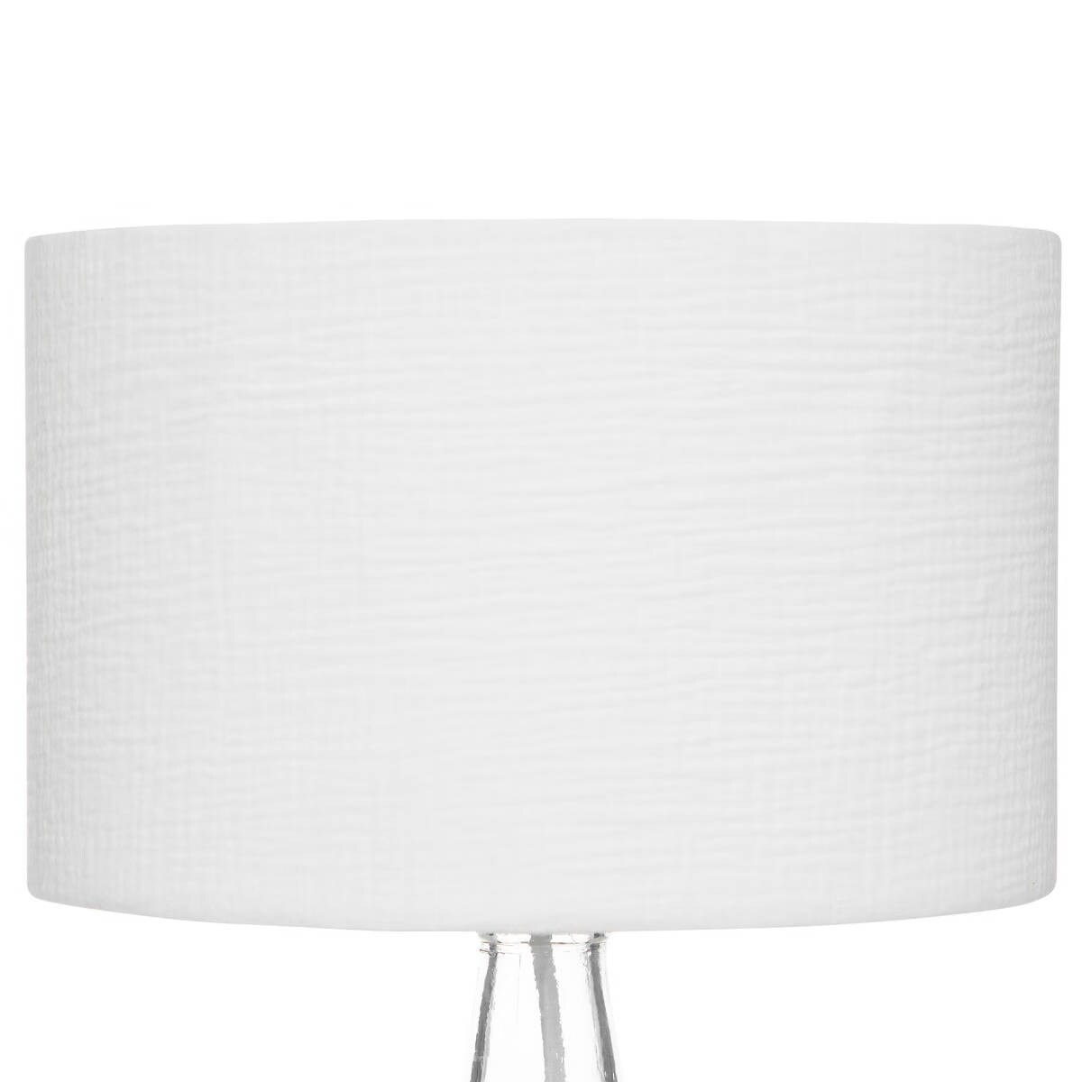 Lampa stołowa z podstawą z przezroczystego szkła, 43,5 cm