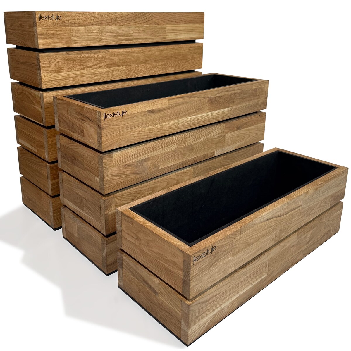 Donica drewniana dębowa na taras do salonu 60x40x20cm