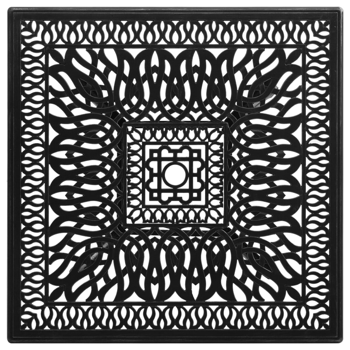 vidaXL Stół ogrodowy, czarny, 90x90x73 cm, odlewane aluminium