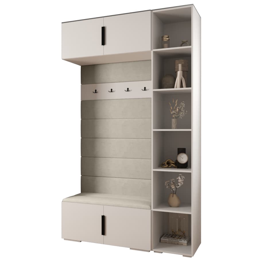 Garderoba do przedpokoju INOVA 1 Z20 biały+czarny+manila02