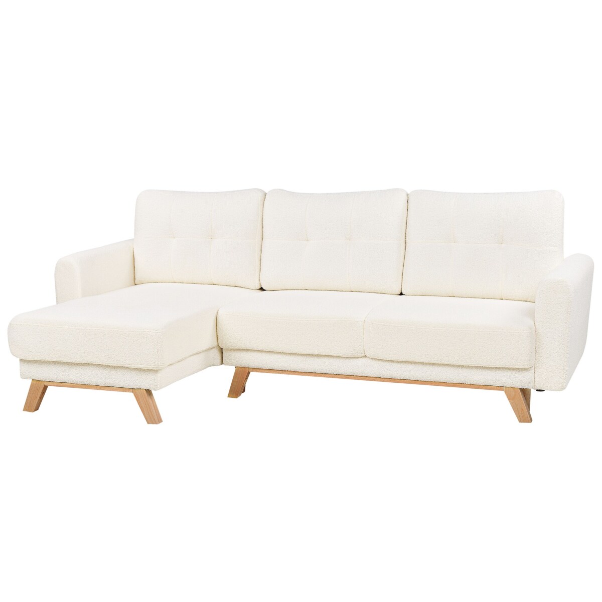 Sofa narożna boucle prawostronna biała SIRO