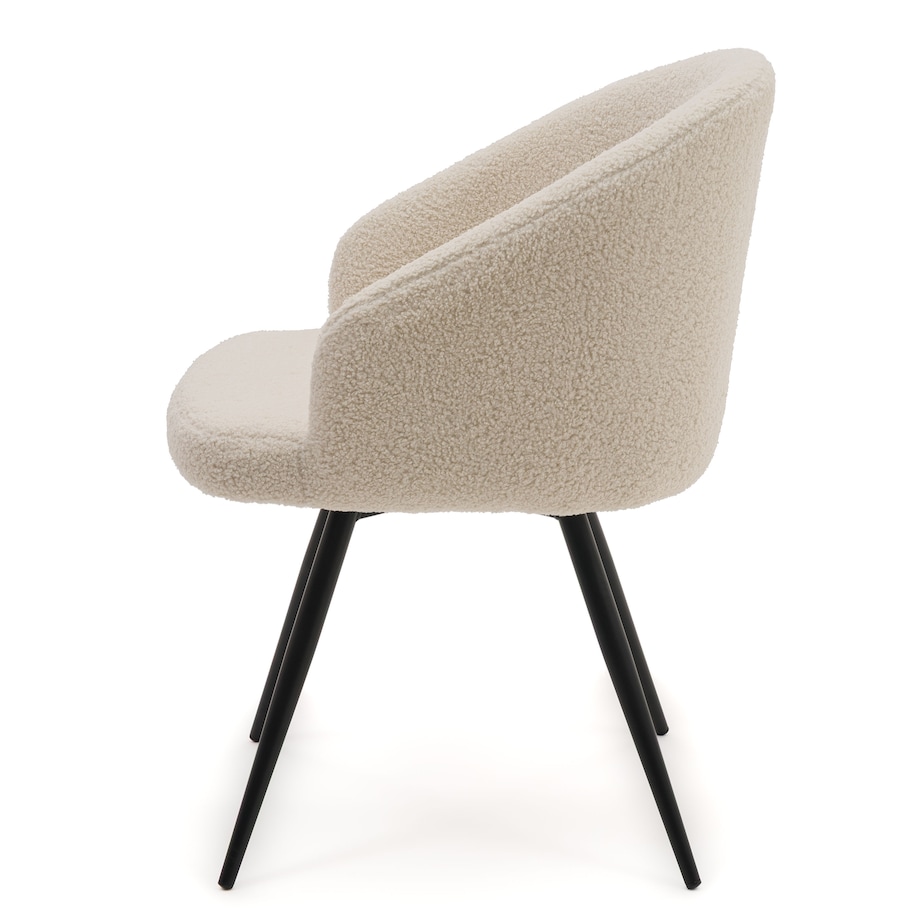 Krzesło tapicerowane obrotowe boucle teddy do salonu MODENA jasnobeżowe