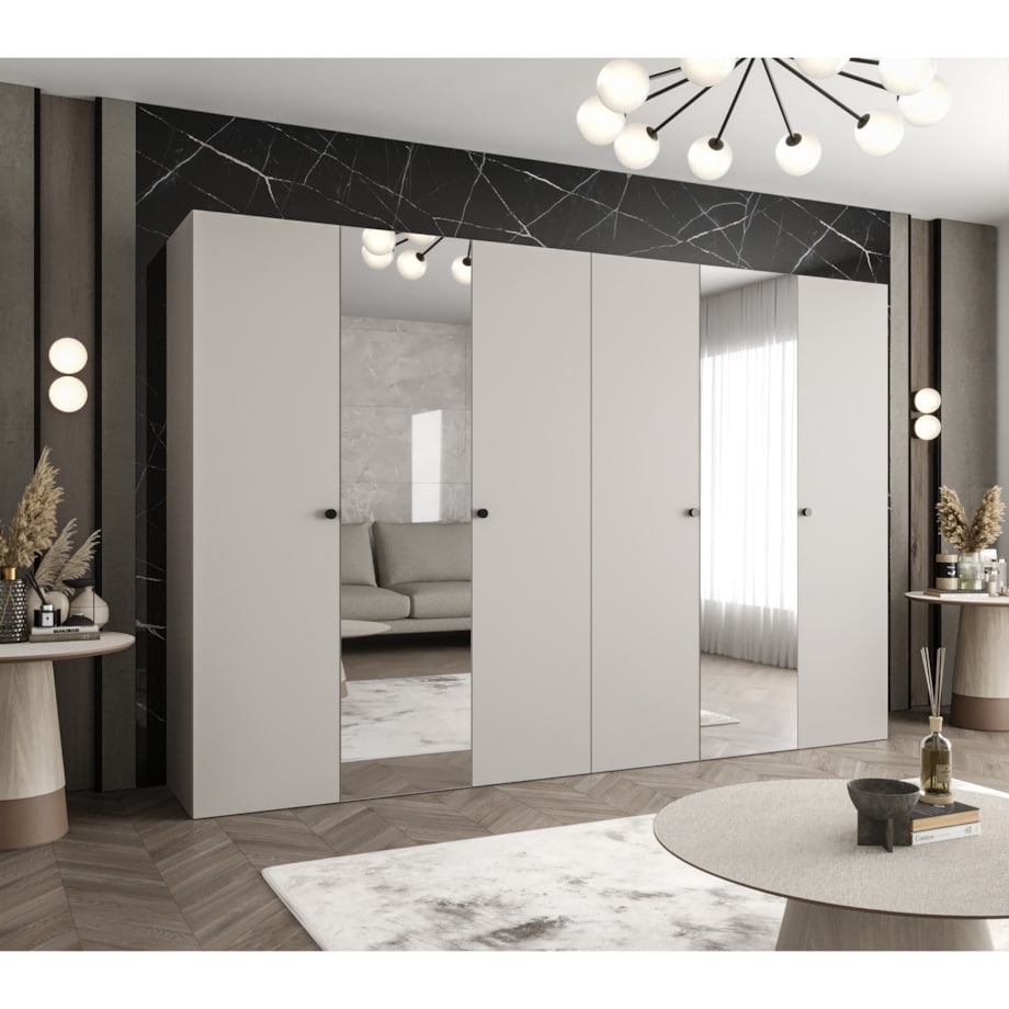 Szafa uchylna otwierana PARMA 2 300 wys. 202 cm Kaszmir + u. Czarny