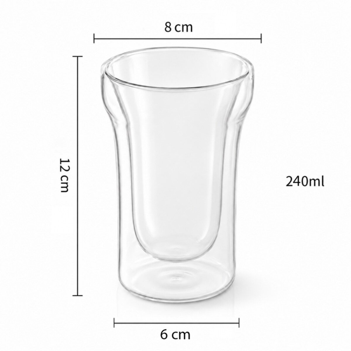 Szklanka termiczna z podwójnym dnem 240 ml 1szt SZK220