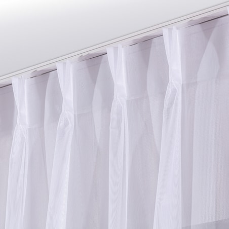 Firana na haczykach flex podwójnych 300x265 biały ze wzorem