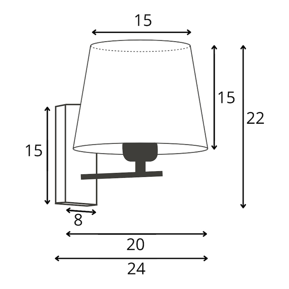 Kinkiet lampa ścienna lampa na ścianę z abażurem stożek MOTO