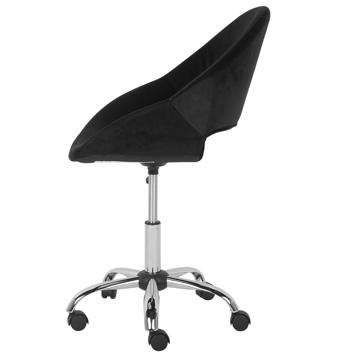 Krzesło biurowe regulowane welurowe czarne SELMA