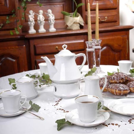 Zestaw obiadowo-kawowy dla 12 osób 110 el. Kamelia Złota Linia B014