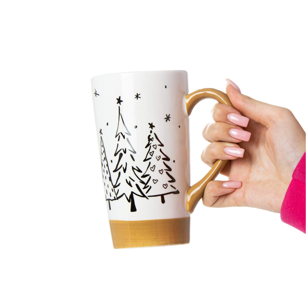 Kubek Świąteczny Boże Narodzenie Duży Zestaw 2 Szt. Drzewka Choinki Prezent