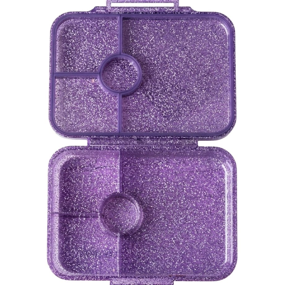LEKKABOX GLAMOUR brokatowa śniadaniówka z przegródkami, Purple
