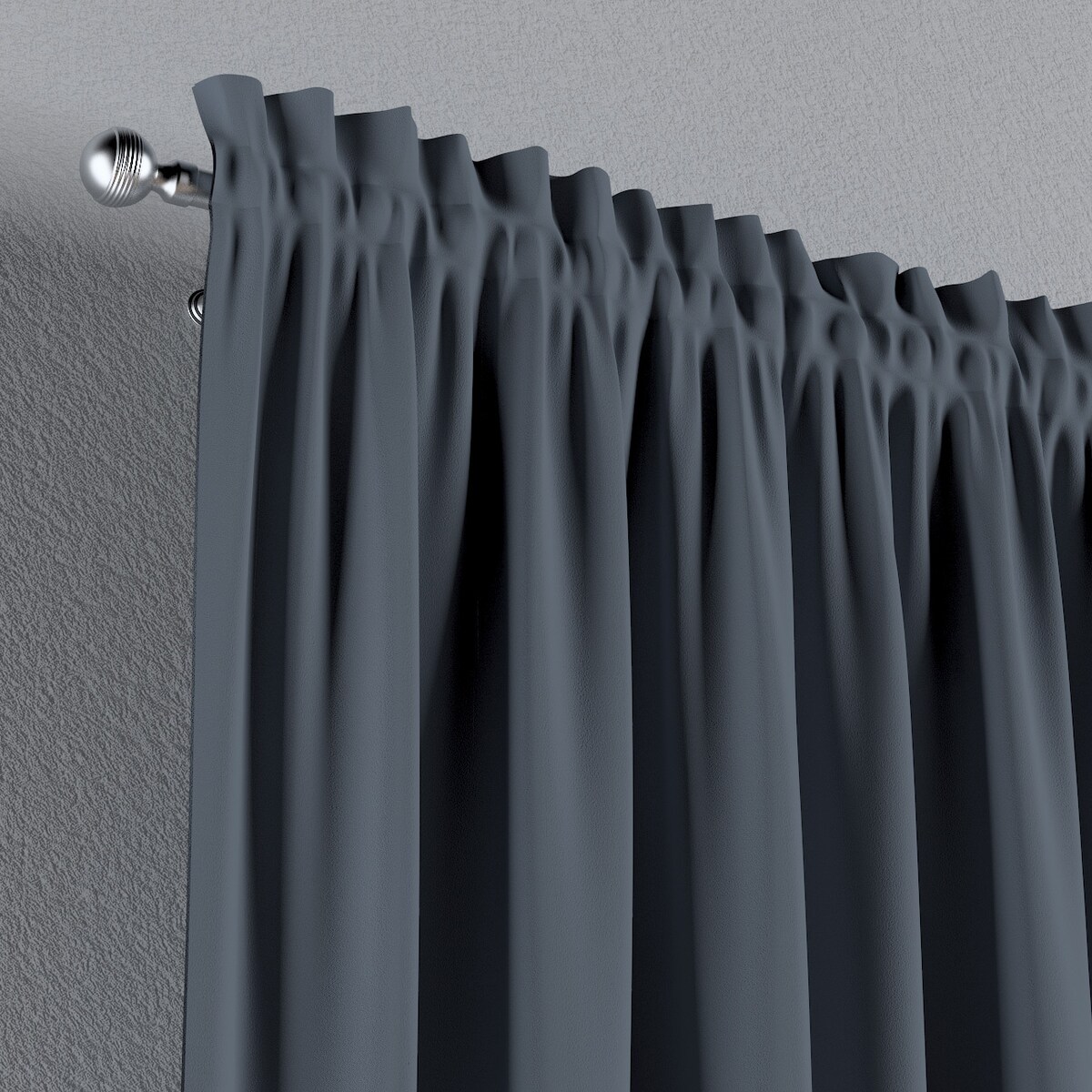 Zasłona na kanale z grzywką 1 szt. 130x245 grafitowy szary