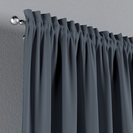 Zasłona na kanale z grzywką 1 szt. 130x245 grafitowy szary