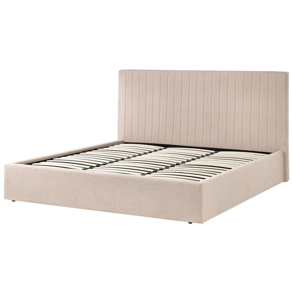 Łóżko z pojemnikiem Boucle VION 180 x 200 cm Beżowy