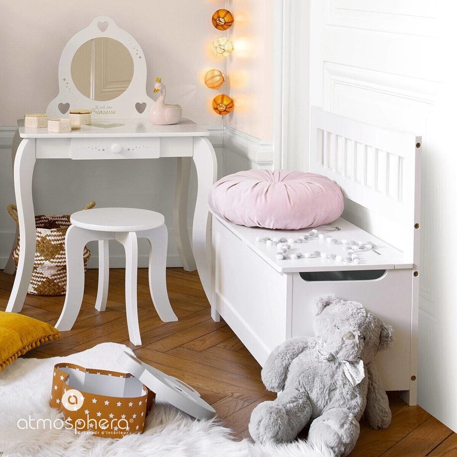 Ława do dziecięcego pokoju, skrzynia na zabawki, schowek z siedziskiem, 2w1