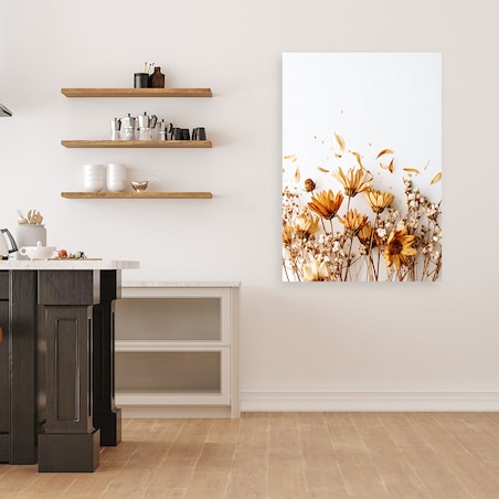 Obraz do salonu jadalni, Suche kwiaty polne w beżu 80x120