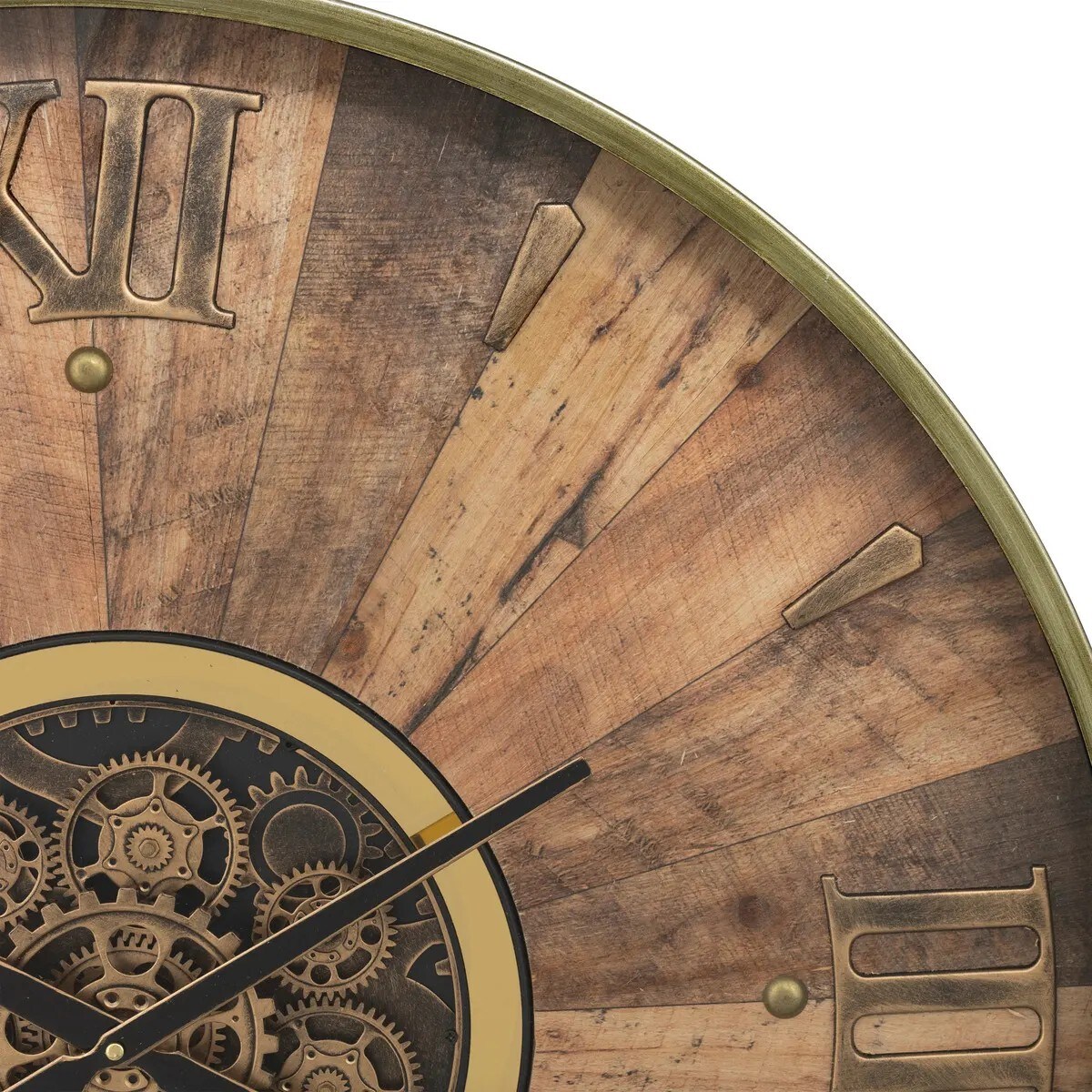 Duży zegar ścienny drewno, metal Keane 80 cm