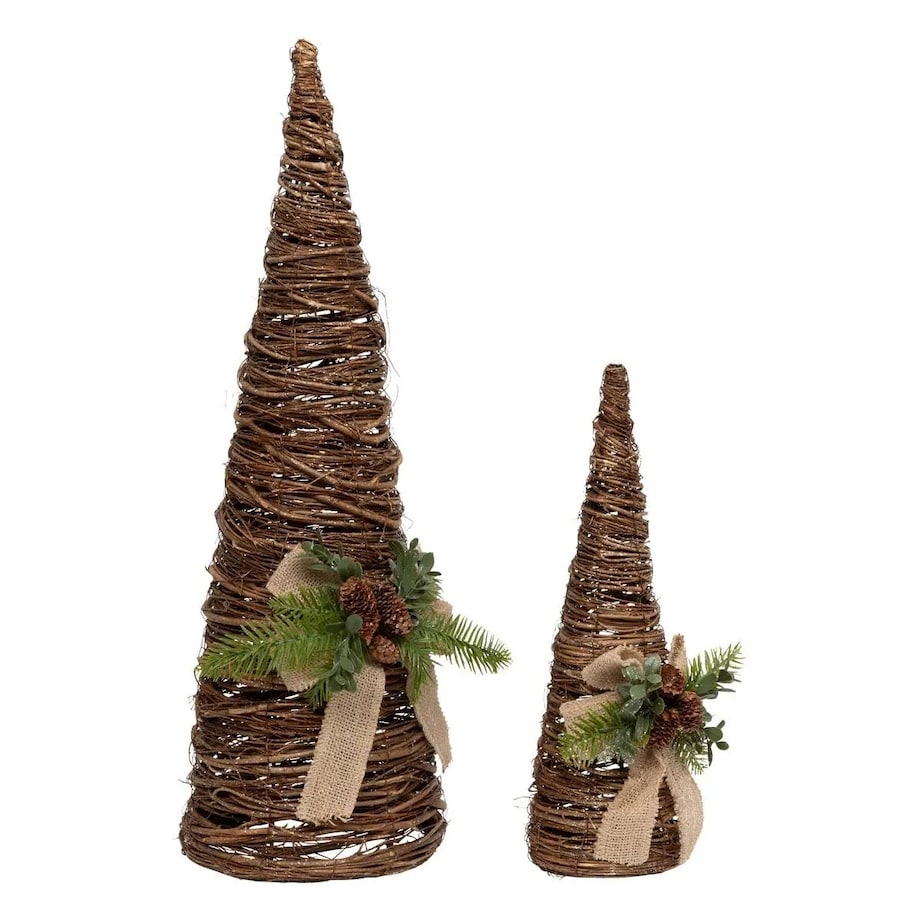 Choinki - stożki z gałązek, komplet 2 szt.
