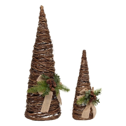 Choinki - stożki z gałązek, komplet 2 szt.