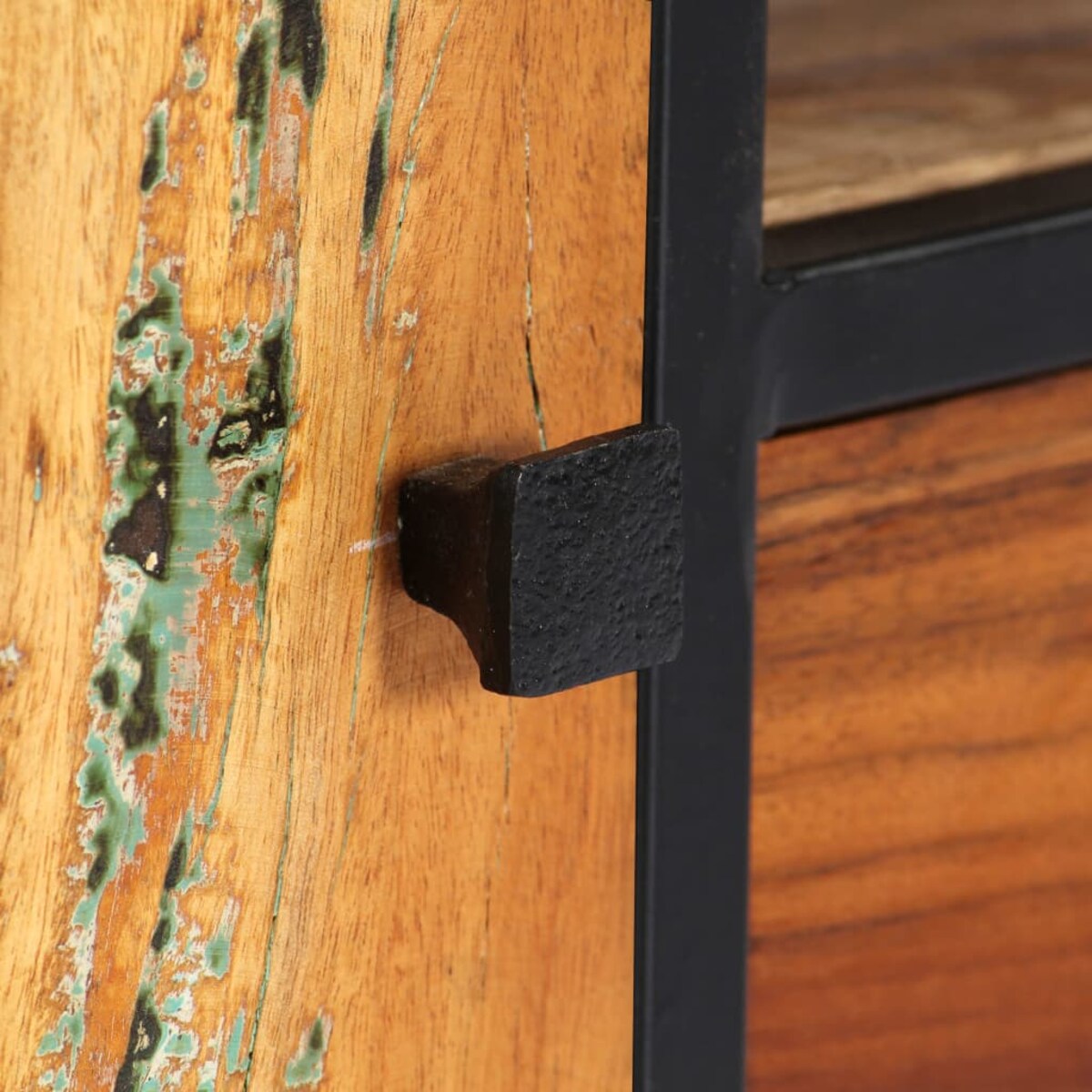 vidaXL Szafka pod TV, 120x30x40 cm, lite drewno odzyskane i stal