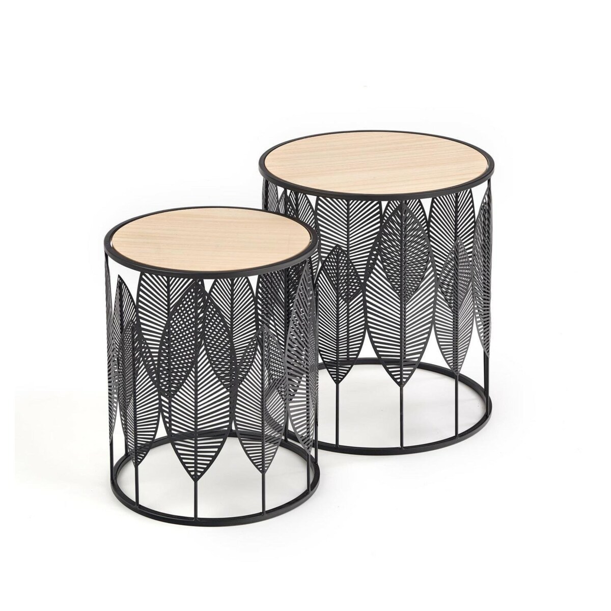 ZESTAW 2 STOLIKÓW Lifts CZARNY metalowy stelaż BLAT Z MDF