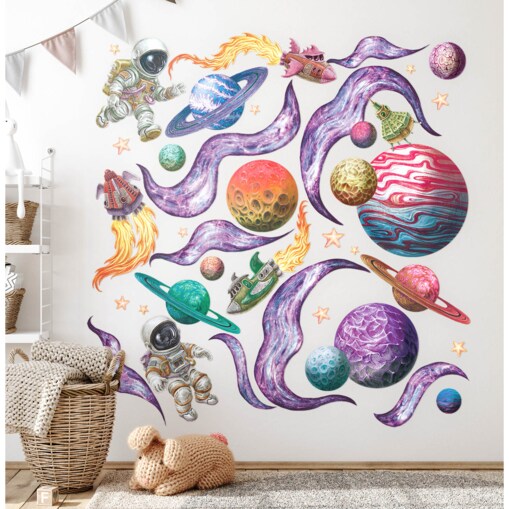 Zestaw naklejek na ścianę, Kosmiczne marzenia, 80cm